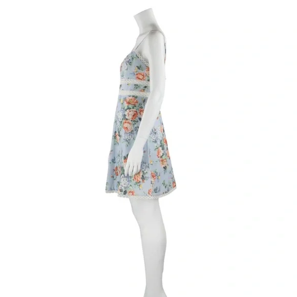 Zimmermann Blue Floral Mini Dress - Picture 6 of 9